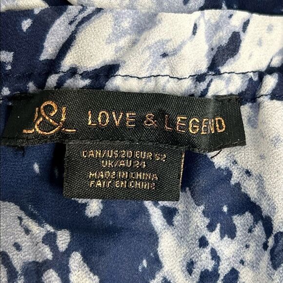 Addition Elle Love & Legend Blue & White Blouse Size 20 - Picture 8 of 8